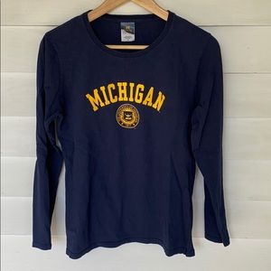 Navy Michigan long sleeve t-shirt size M